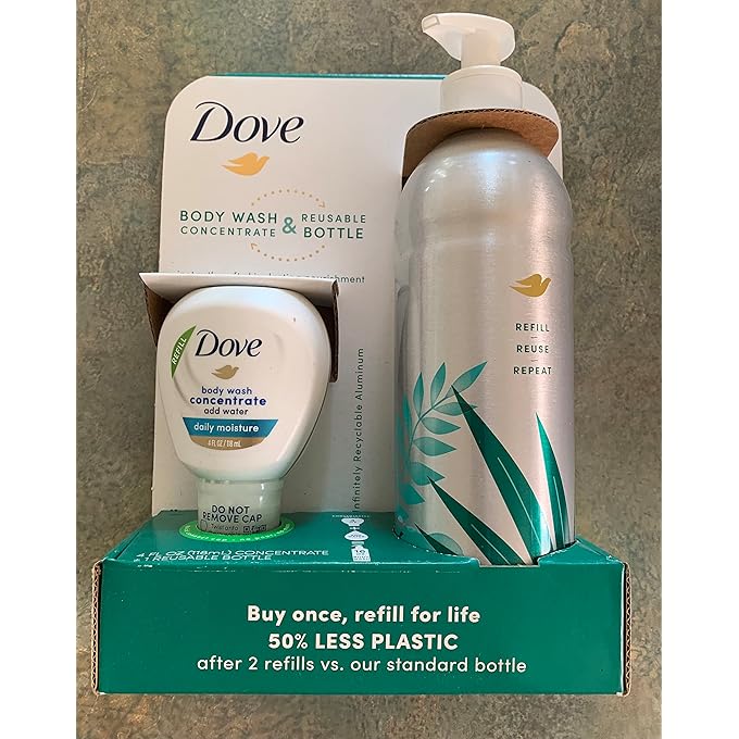 Dove Body Wash Concentrate + Reusable Bottle - Image 1